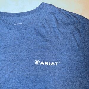 Ariat Shirt Size XL Blue Short Sleeve American Inspired Bull Logo Casual EUC